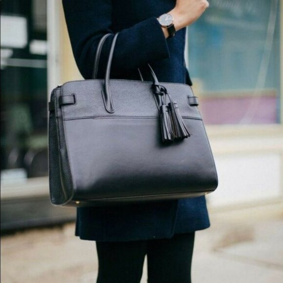 Cuyana Work Satchel in Black - Picture 2 of 13